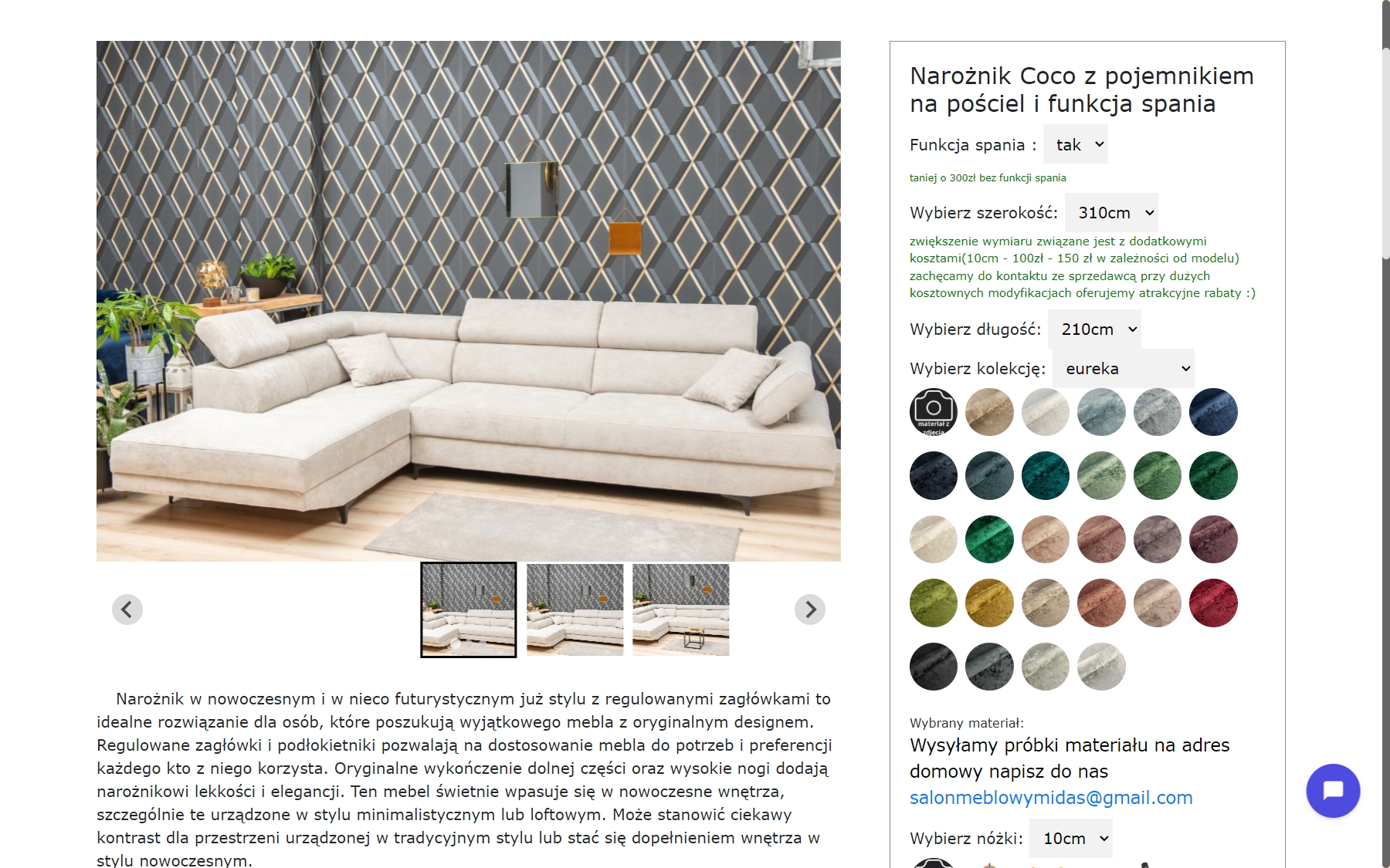 Strona salonu meblowego na laptopie - widok 5